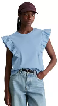 Marc O'Polo T-Shirt aus weichem Rippjersey (37707011) hellblau