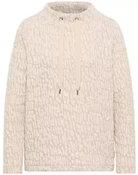 Cecil Jacquard Funnel Neck Shirt (B324419) beige
