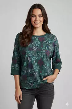 Ragwear Shimona Flowers O 3/4-Arm-Shirt (82159901) gr&uuml;n