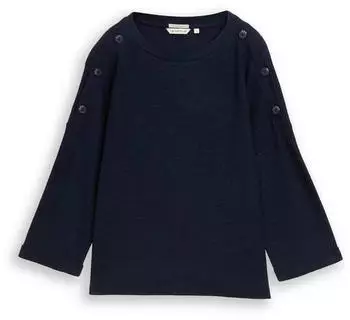Tom Tailor Langarmshirt mit Ottoman-Struktur (1050420) dunkelblau
