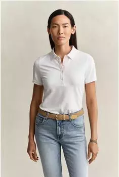 GANT Slim Contrast Color Polo Shirt Slim Fit weiß