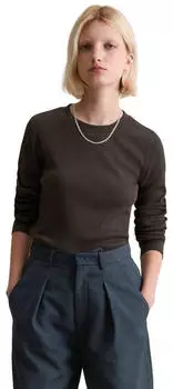 Marc O'Polo Langarmshirt aus Bio-Baumwolle-Modal-Stretch-Jersey (48488861) black espresso