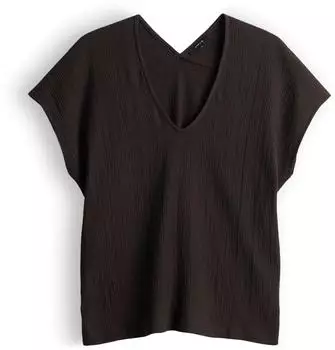 Opus SIRUKUS Structure Boxy Fit Kurzarmshirt mit Crash Effekt (1028825798468) braun