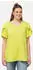 Ulla Popken Pima Cotton Shirt A-Linie mit Ziersteinen (827682) neongrün