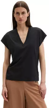 Marc O'Polo T-Shirt mit TENCEL&trade; Modal V-Ausschnitt Normale Passform (48968357) schwarz