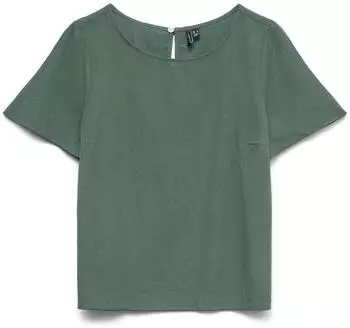 Vero Moda VMMYMILO SS O-Neck Top WVN GA mit Leinen (56136214) laurel wreath/jade