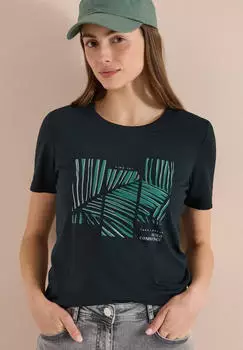 Cecil Round Neck Shirt (B325306) palm breeze green/dunkelgr&uuml;n/schwarz