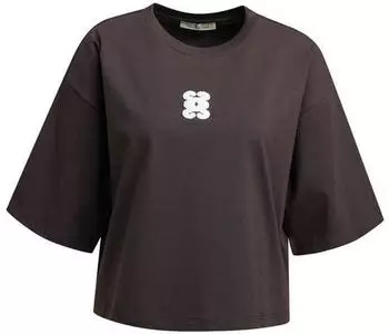 Smith&Soul Rundhals-Shirt aus Baumwolle mit Logo-Aufn&auml;her (526-0819F) dunkelbraun