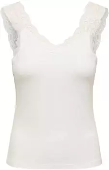 Only ONLLou / ONLLUNI TANK TOP WITH LACE DETAIL (13242167) cloud dancer