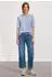 Street One Frauen Basic T-Shirt mit Rundhals in Unifarbe in Blau Gr: (A32557017914)