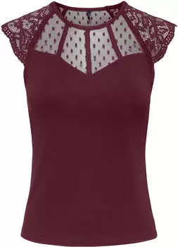 Only ONLEMILIE S/L Detail Top Regular Fit (41538613) burgunder