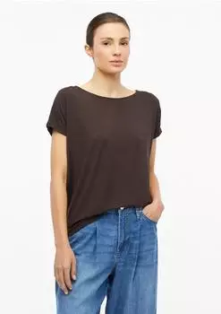 s.Oliver Flie&szlig;endes Jersey-Shirt mit &uuml;berschnittenen Schultern braun 2154938.8944.