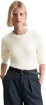 Marc O'Polo Langarmshirt aus Bio-Baumwolle-Modal-Stretch-Jersey Slim Fit (96664535) silky white
