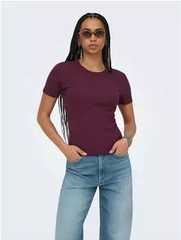 Only T-Shirt Schmale Passform beere