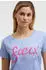 Soccx Rundhalsshirt mit Ausbrenner-Effekten blaumeliert/pink/weiß