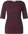 Street One Frauen T-Shirt mit Wavy Neckline in Unifarbe in Rot Gr: (A32573517820)