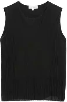 Comma Plissiertes Mesh-Top schwarz (2182126.9999)