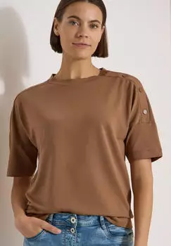 Cecil T-Shirt mit Knopf Details (29840936) creamy mocha