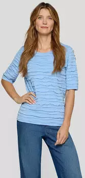 Rabe T-Shirt mit Rundhalsausschnitt und halblangen Ärmeln, taillierter Schnitt (50495946) ozean