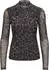 Only Onlerica Life Mesh L/S High Neck Top (15141298) raw umber aop:schwarz leo vibe