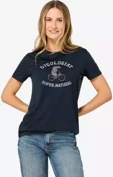 Super Natural Cycologist Bio J T-Shirt (SNWS0301216K) blueberry/tapioca/mountain trail
