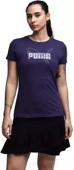 Puma ESS Logo Lab Metallic Tee T-Shirt Regular Fit (691824) deep plum