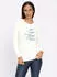 Heine Shirt Langarmshirt ecru/mittelblau