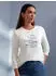 Heine Shirt Langarmshirt ecru/mittelblau