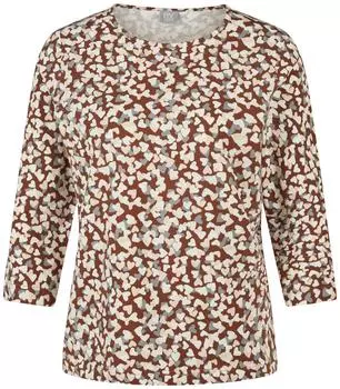 Rabe 3/4-Arm Sommershirt gemustert mit Stretch (57-121355) cognac