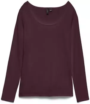 Vero Moda VMMAXI MY LS SOFT UNECK NOOS Langarmshirt Slim Fit (74147900) winetasting