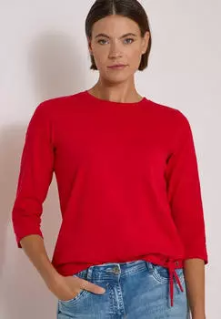 Cecil 3/4-Arm-Shirt mit Schlitz-Rundhalsausschnitt (325676) flame red