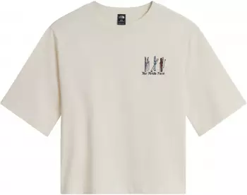 The North Face W Ski Embro Boxy SS Tee-Graphic T-Shirt (NF0A8JAP) white dune