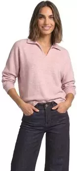 Street One Langarm Poloshirt im Melange-Look (A325845) vintage blush mel.