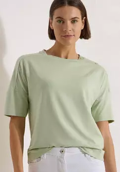 Cecil T-Shirt mit Knopf-Details (40218041) raw matcha lime
