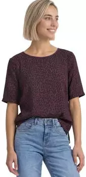 Street One T-Shirt mit Strukturmix (A3257372782044) rustic rouge