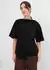 bonprix T-Shirt mit Wasserfallausschnitt und asymmetrischem Saum (25140705) schwarz