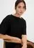 bonprix T-Shirt mit Wasserfallausschnitt und asymmetrischem Saum (25140705) schwarz