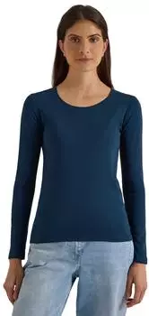 Cecil B319929 Langarmshirt aus reiner Baumwolle moonlight blue