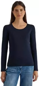 Cecil Langarmshirt aus reiner Baumwolle (B319928) universal blue