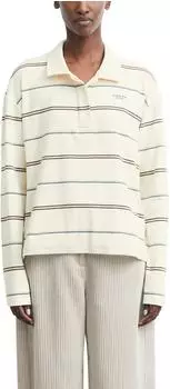 Comma Gestreiftes Poloshirt creme/mehrfarbig