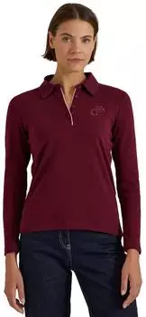 Cecil B325891 Langarm Poloshirt mit Kn&ouml;pfen red wine