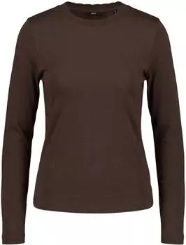 Zero Langarmshirt mit gewelltem Rundhals chocolate plum