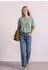 Street One Langarmshirt mit Elastikbund (A325923) eucalyptus green mel.