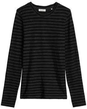 Marc O'Polo Longsleeve in Organic Cotton Slub Jersey dunkelblau/dunkelgrau