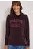 Cecil B325864 Langarmshirt mit Stehkragen und Wording berry red