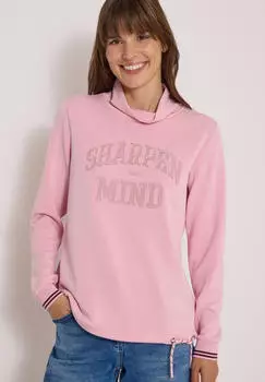 Cecil B325864 Langarmshirt mit Stehkragen und Wording (B325864) mellow rose