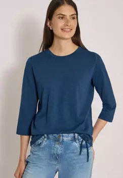 Cecil 3/4-Arm-Shirt mit Schlitz-Rundhals (B325753) moonlight blue