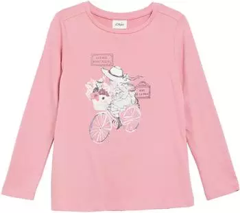 s.Oliver Langarmshirt mit Artwork im A-Shape/pink 2181183.41D2.