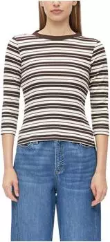 s.Oliver 3/4-Arm-Rippshirt im Slim Fit braun creme 2180622.89G7.