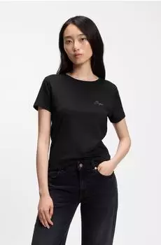 Hugo Boss Slim-Fit T-Shirt aus Baumwolle mit Script-Logo - Style C_Elove_6 50571415 Schwarz